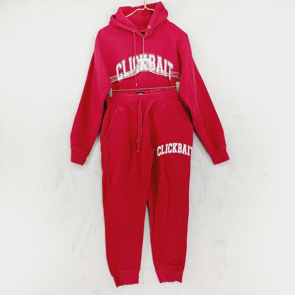 David Dobrik Clickbait Red Joggers and Sweatshirt Z93